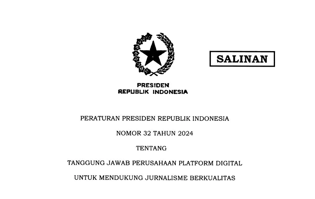 Perpres Publisher Rights/Sekretariat Kabinet RI/Bollo.id