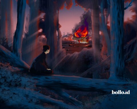 Ilustrasi konflik PT. Lonsum dengan masyarakat adat Kajang/Karya: Andi Muh. Saleh untuk Bollo.id