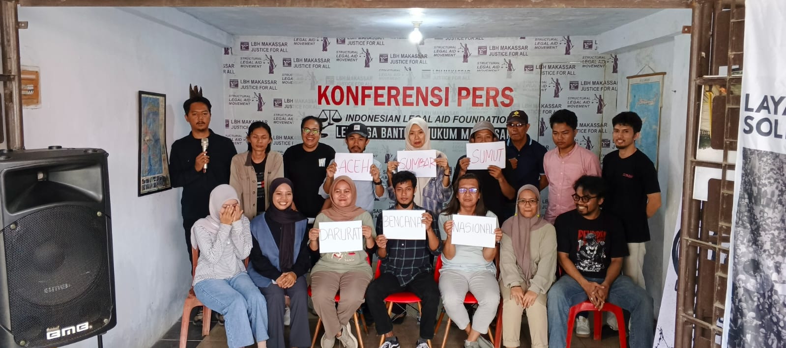 Konferensi pers catatan akhir tahun LBH Makassar/Foto: Dwiki Luckianto Setiawan