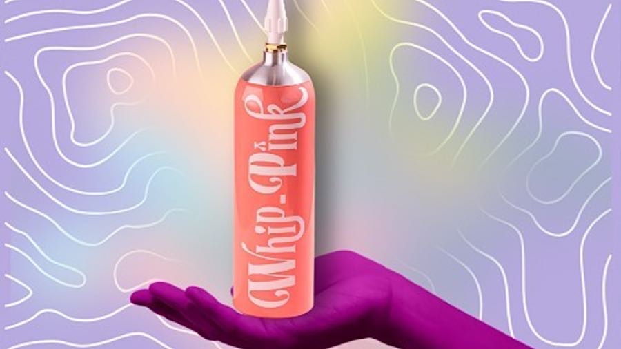 Tabung gas nitrous oxide (N2O) yang dikenal sebagai Whip Pink/Tangkapan layar Instagram @whippink.co